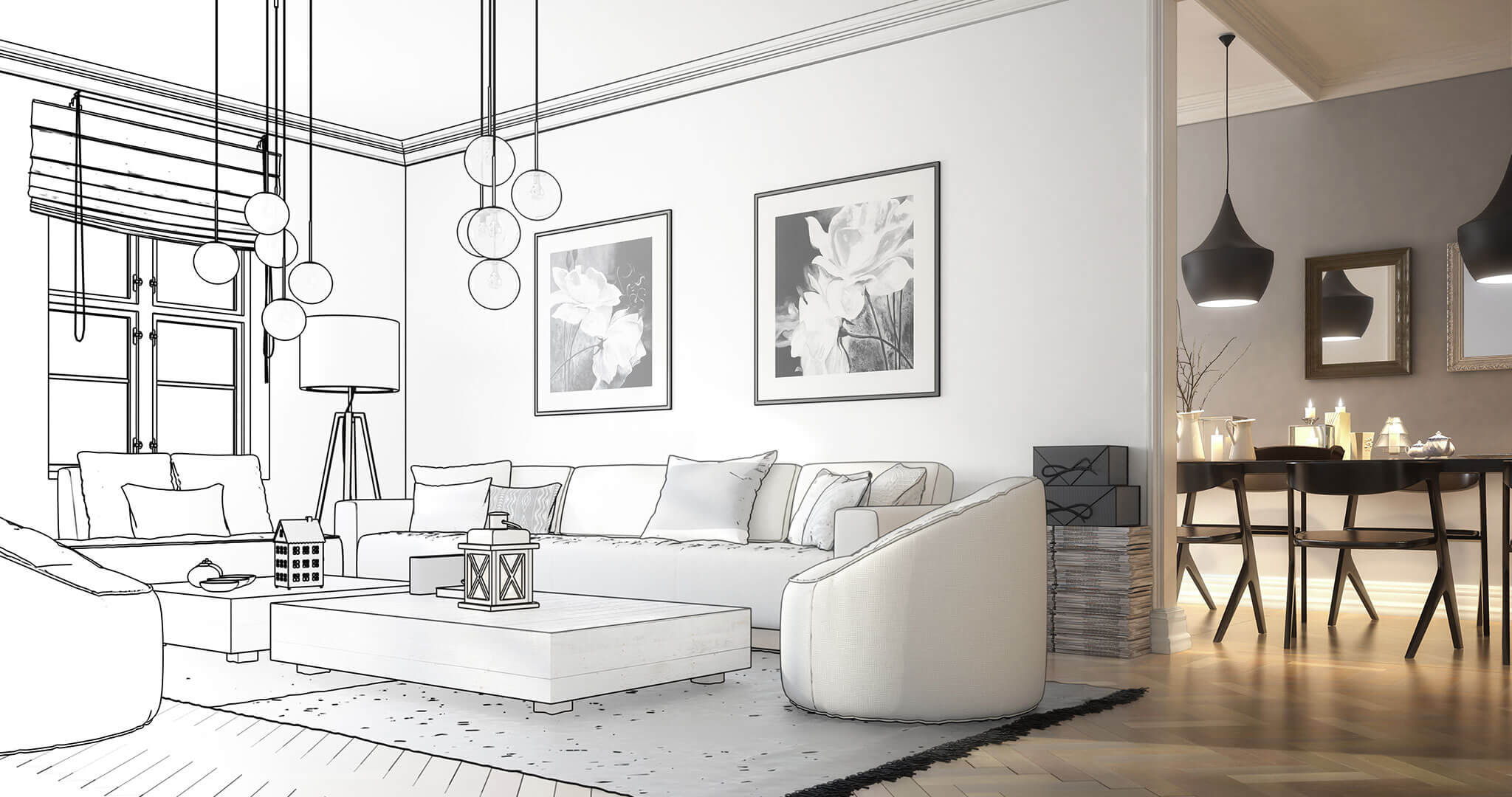 interior design living room sketch